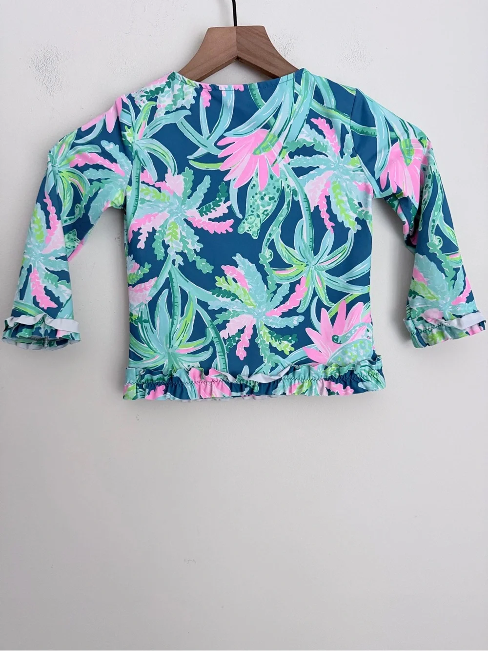Lilly Pulitzer Girls Margo UPF 50+ Rashguard Swim Sweet Escape Ruffles set 6